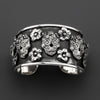 sugar skull Mexican silver cuff bracelet