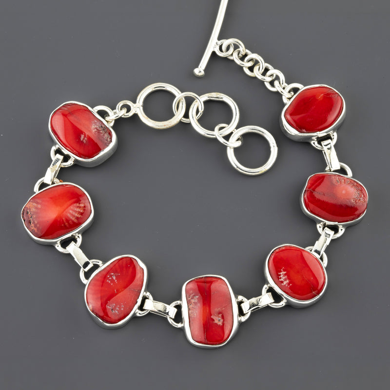 summer spice red coral bracelet