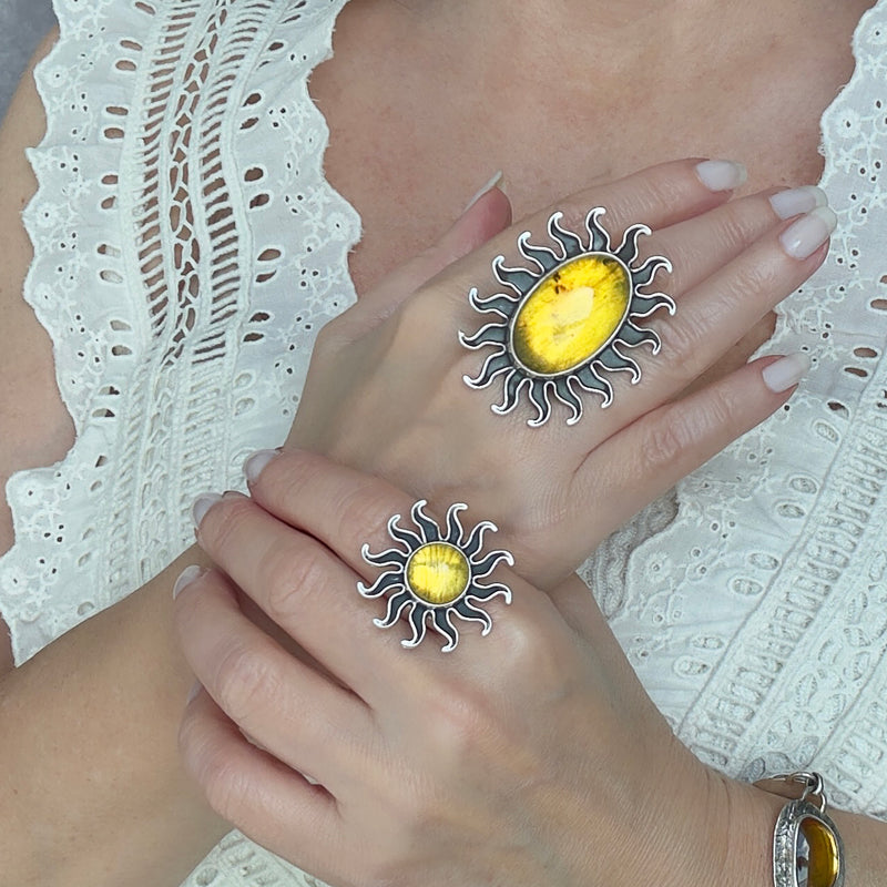 Desert Sun Large Amber Ring