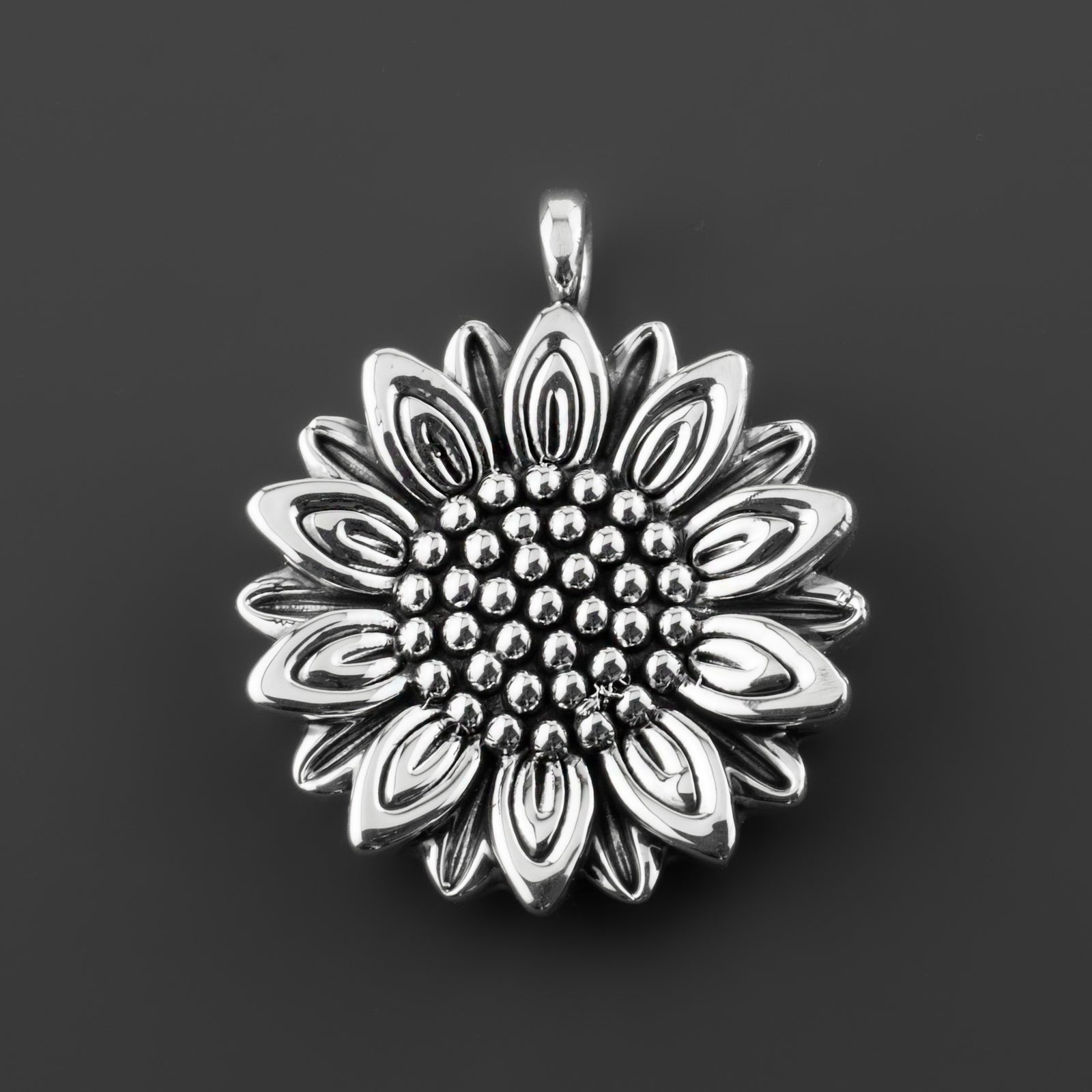 Sunflower Silver Pendant
