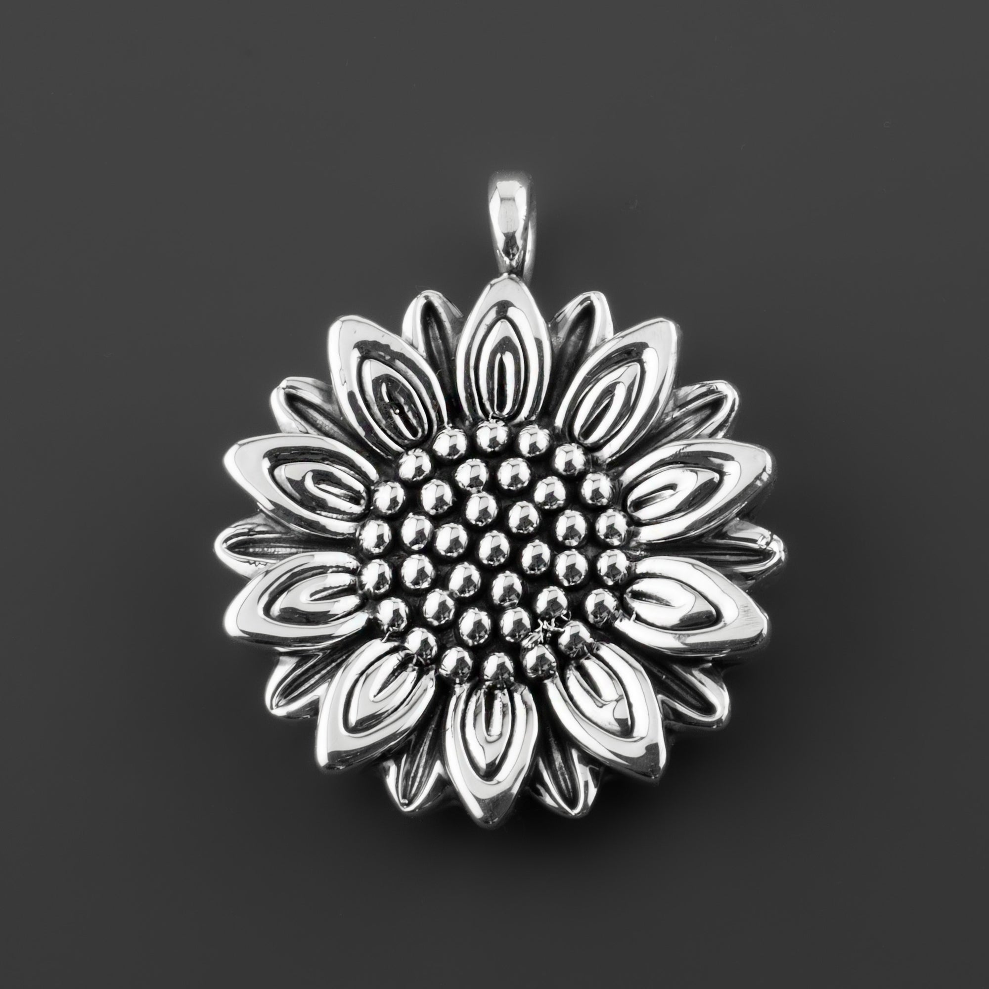 Sunflower Silver Pendant