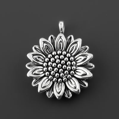 Sunflower Silver Pendant