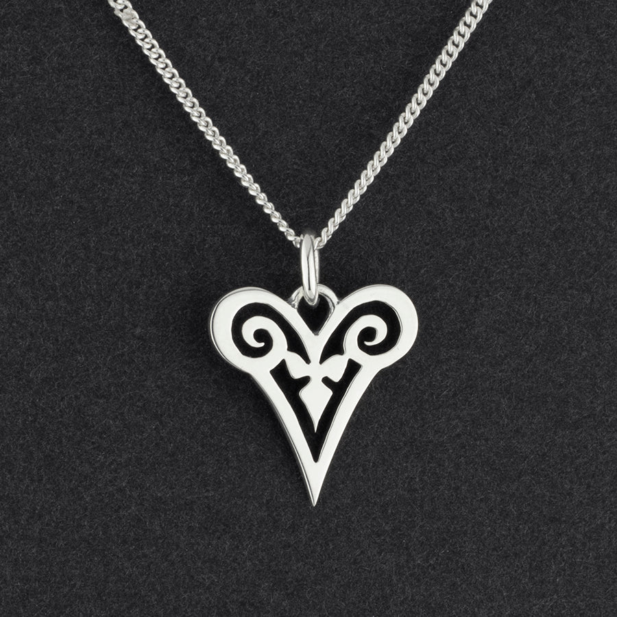 swirl of love sterling silver pendant