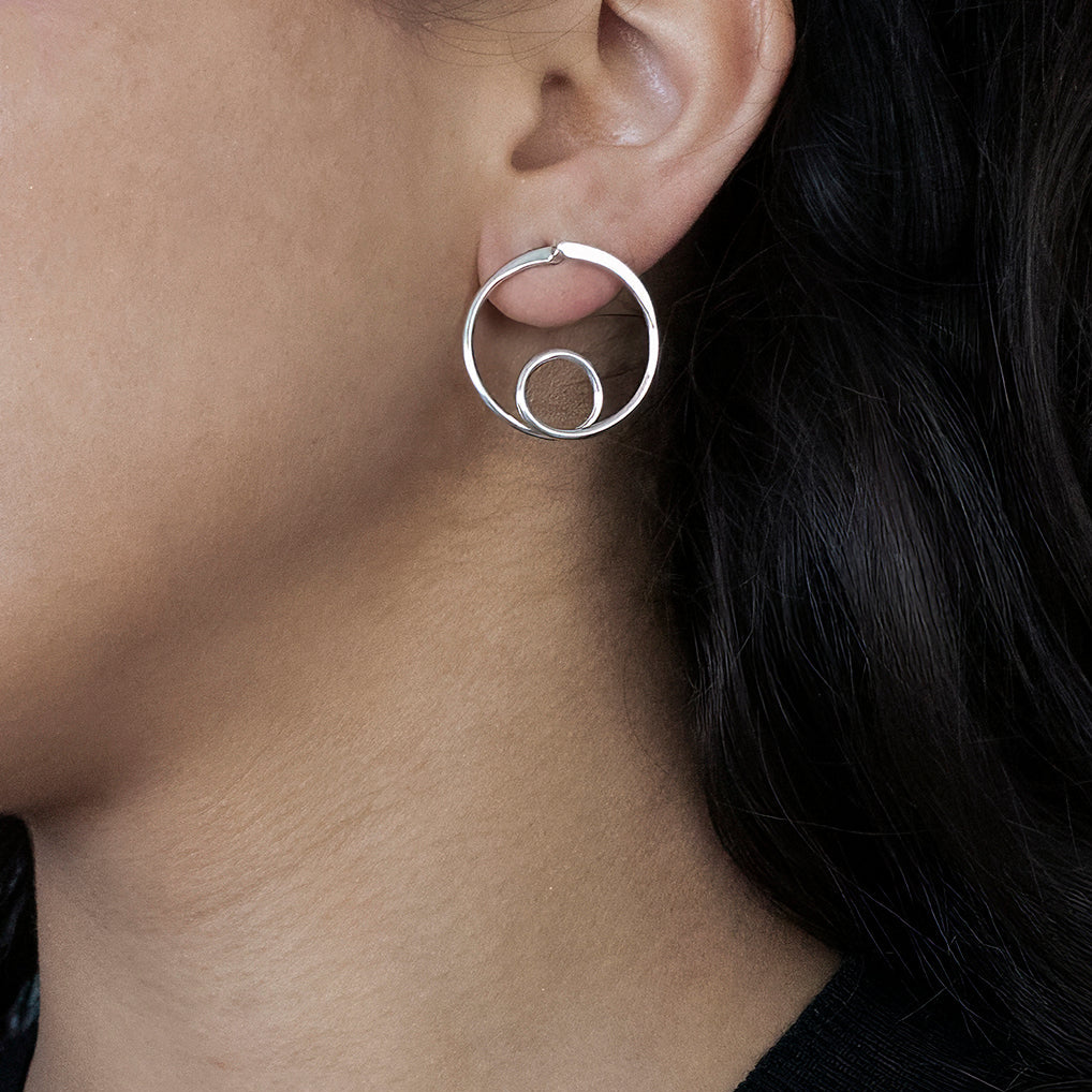 Luna Loop Sterling Silver Earrings