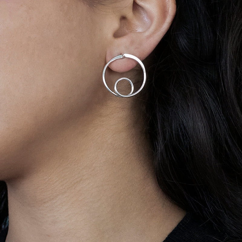 large sterling silver stud earrings