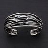 Taxco oxidized silver corrugated cuff bracelet