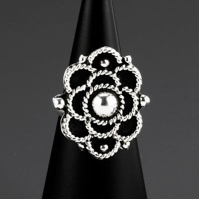 Lunar Flor Mexican Silver Ring