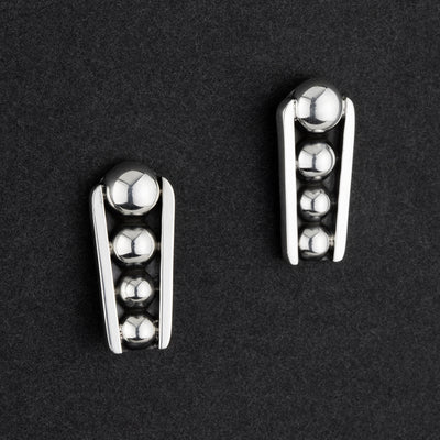 Taxco silver beaded stud earrings