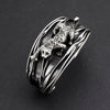 Taxco silver corrugated jaguar cuff bracelet
