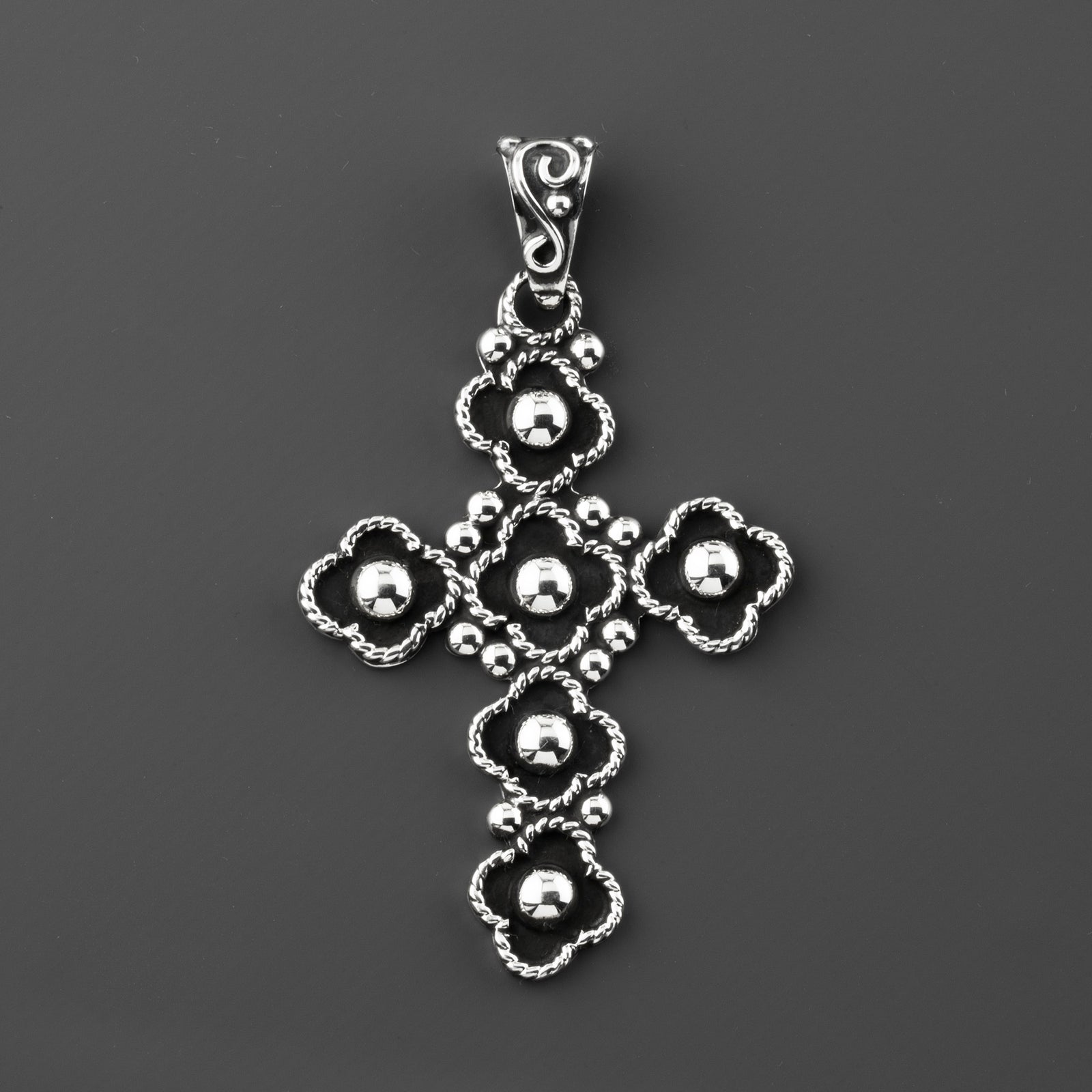 Taxco silver cross pendant