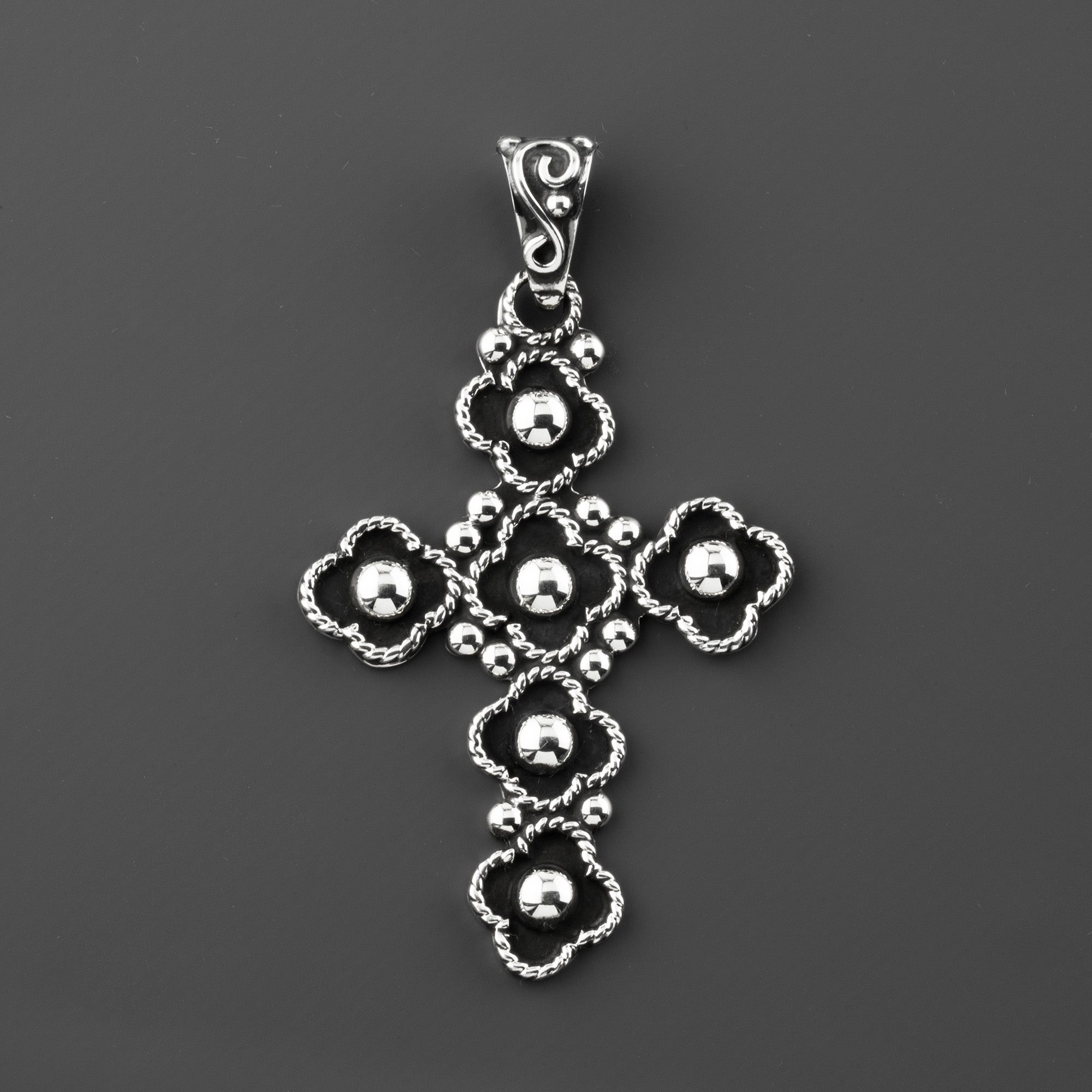 Taxco silver cross pendant