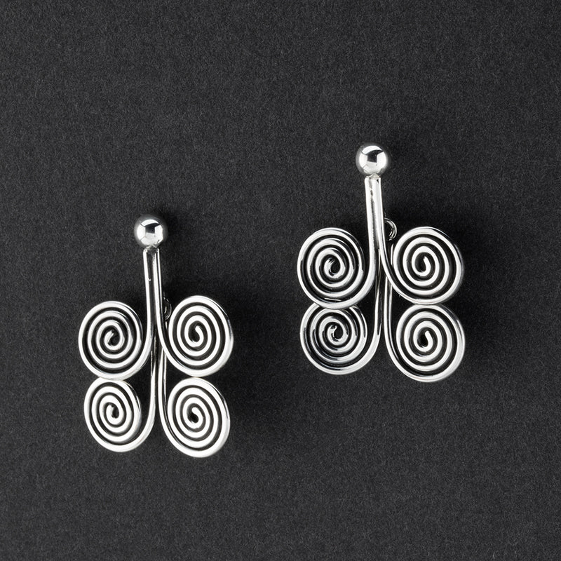 Taxco silver infinity spiral earrings