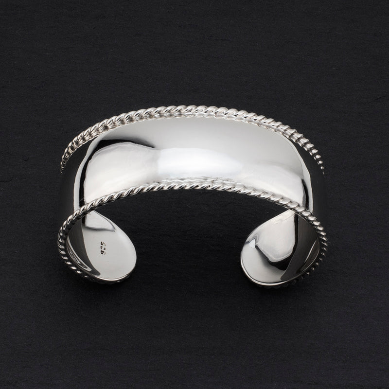 Taxco silver rope edge cuff bracelet