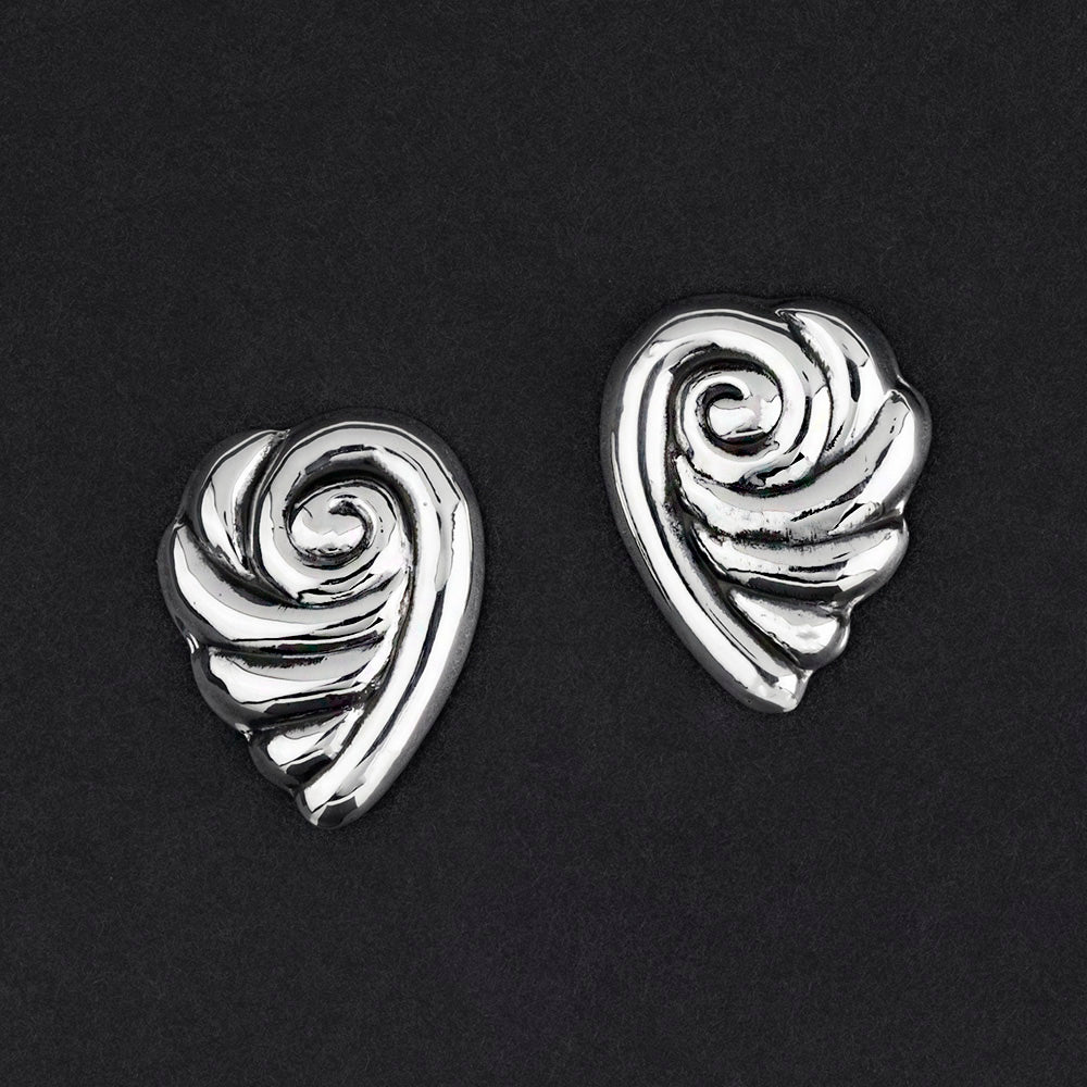 taxco silver spiral stud earrings