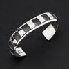 Taxco silver square pattern cuff bracelet