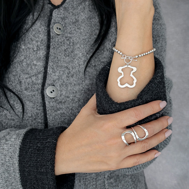 teddy luxe sterling silver charm bracelet