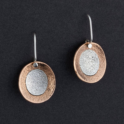 textured copper drop earrings
