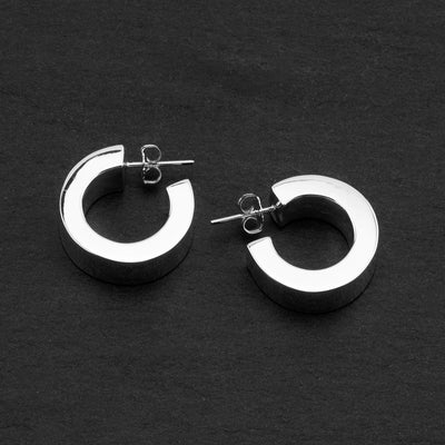 thick sterling silver hoop earrings