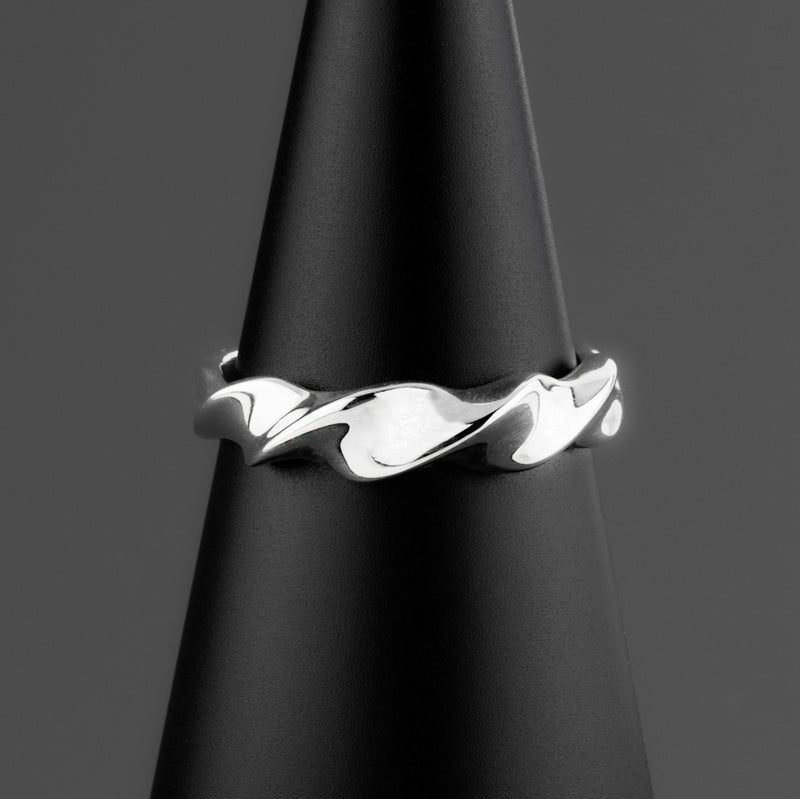 slim dainty sterling silver twist ring