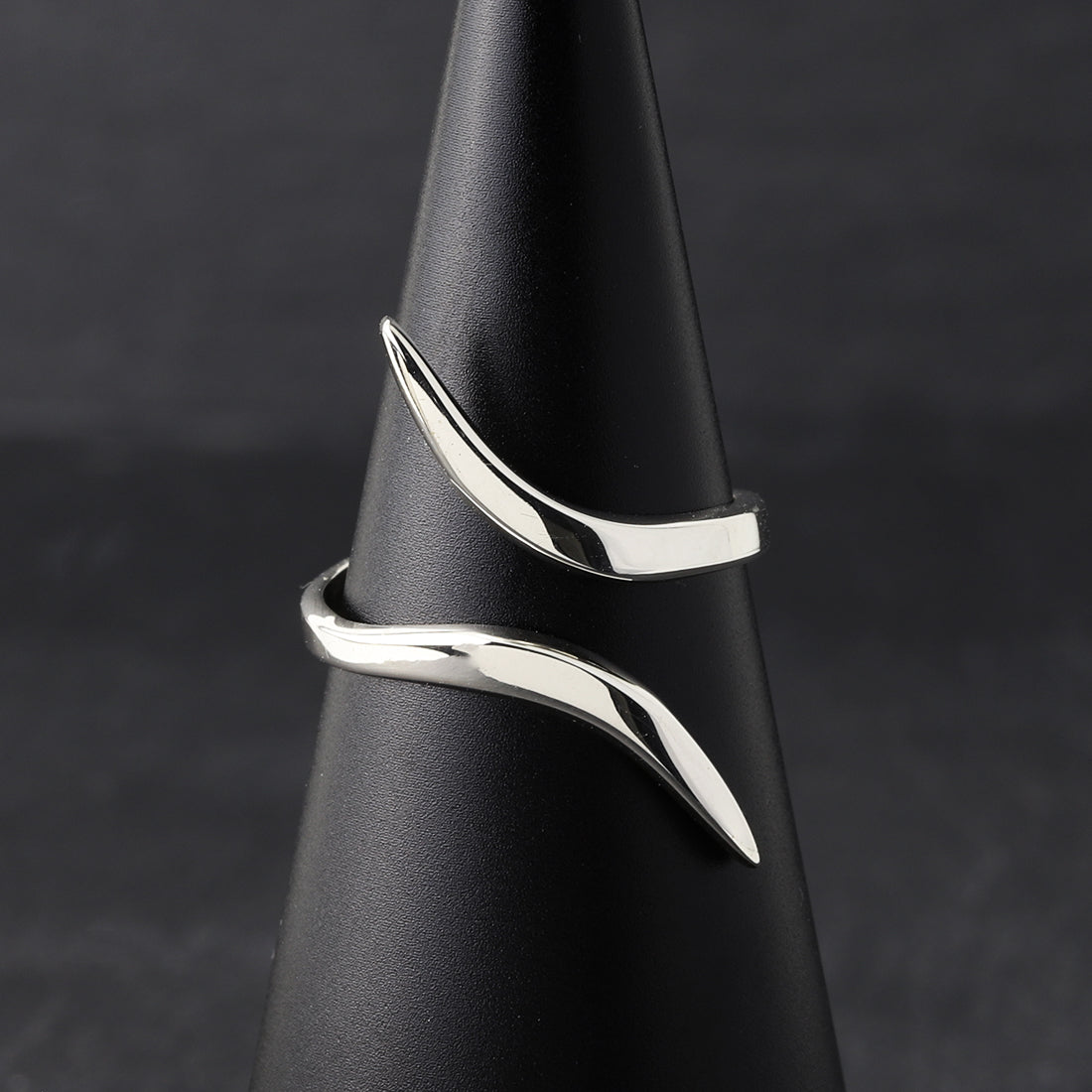 thin sterling silver open front ring