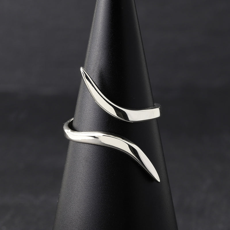 thin sterling silver open front ring