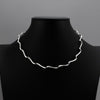 thin sterling silver wavy choker necklace