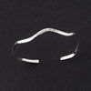thin wavy hammered silver cuff bracelet