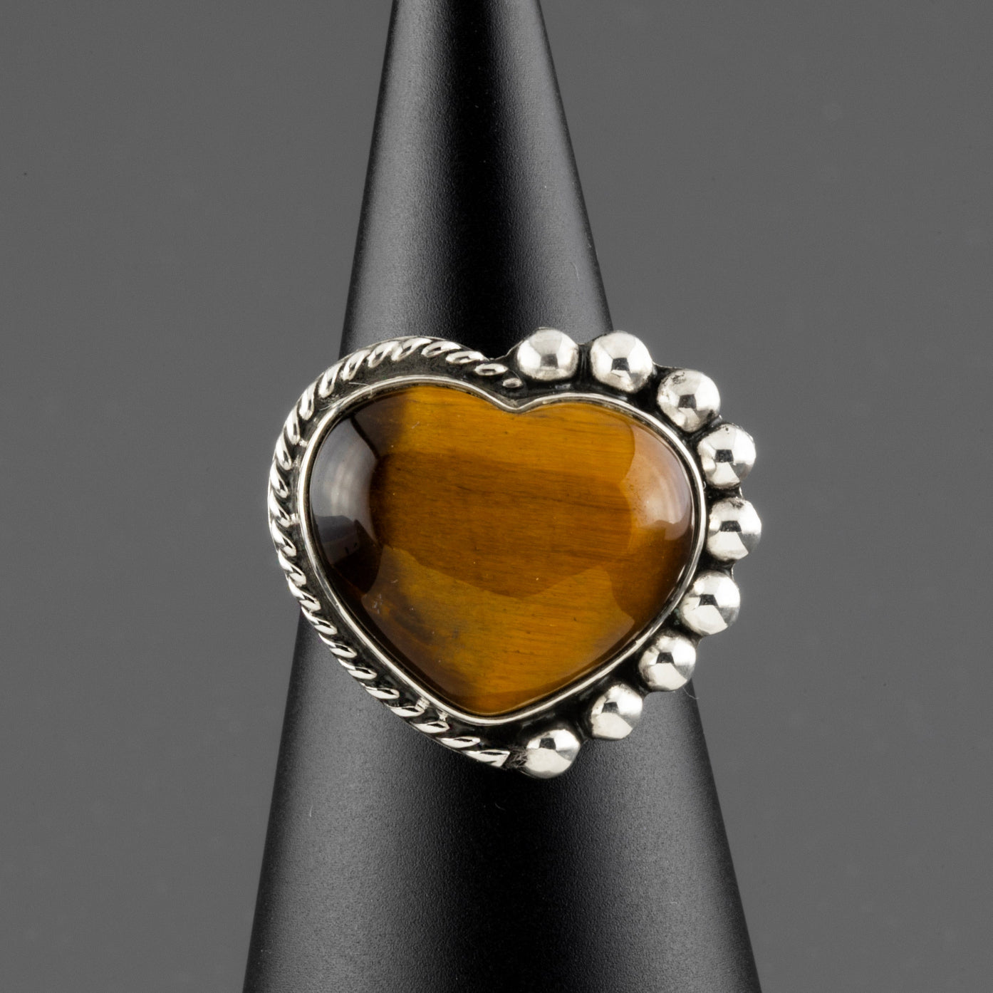 tigers eye heart ring