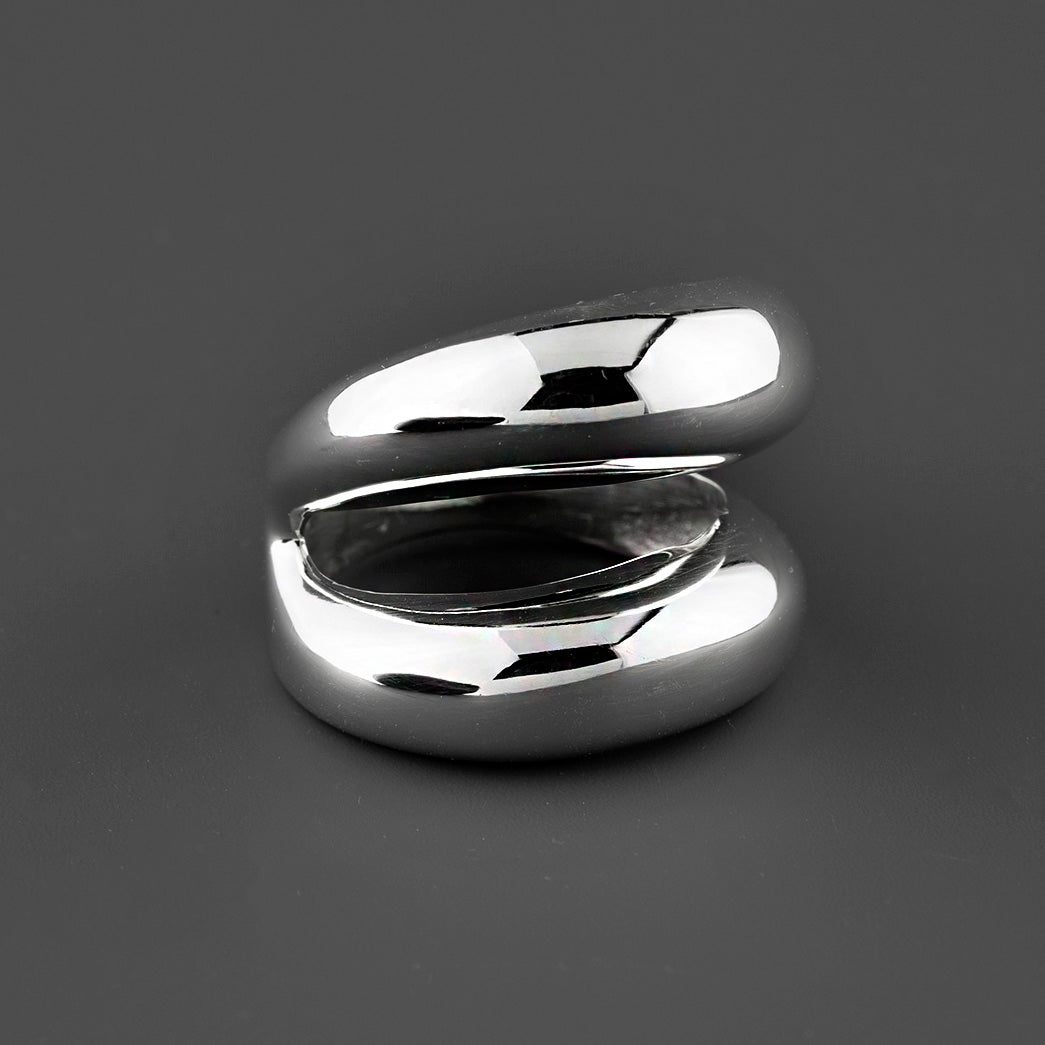 torque chunky sterling silver ring