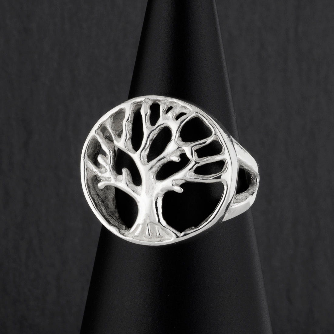 tree of life signet silver ring