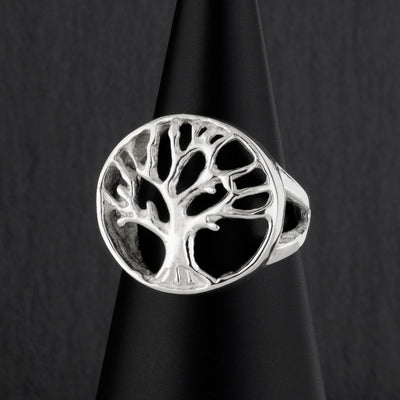 tree of life signet silver ring