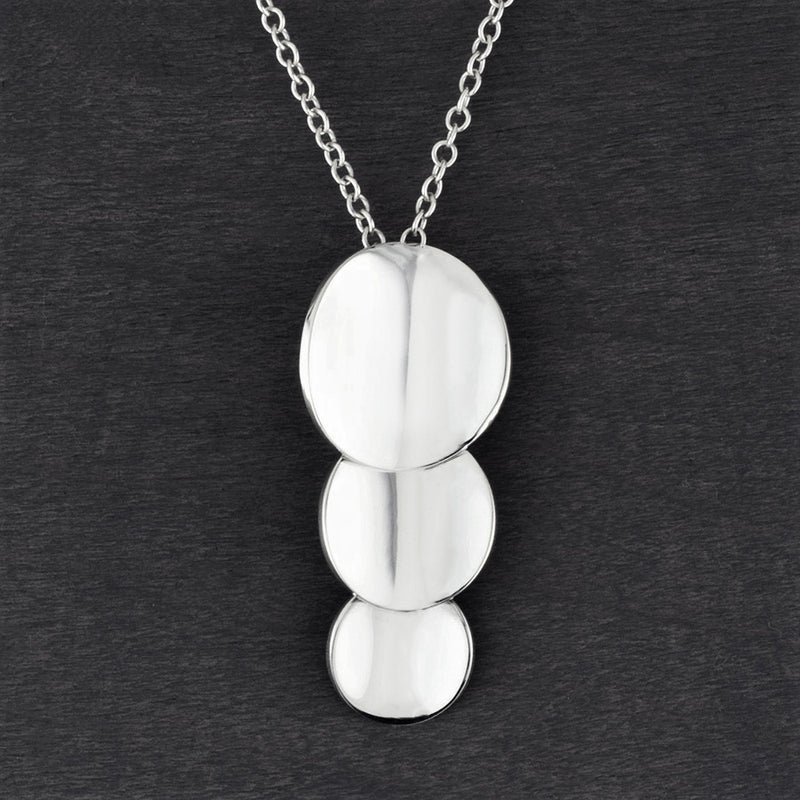 triple circle sterling silver pendant