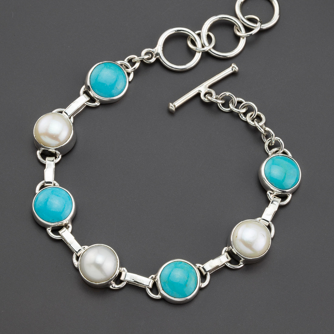 turquoise and pearl bracelet