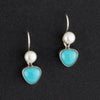 turquoise and pearl drop earrings