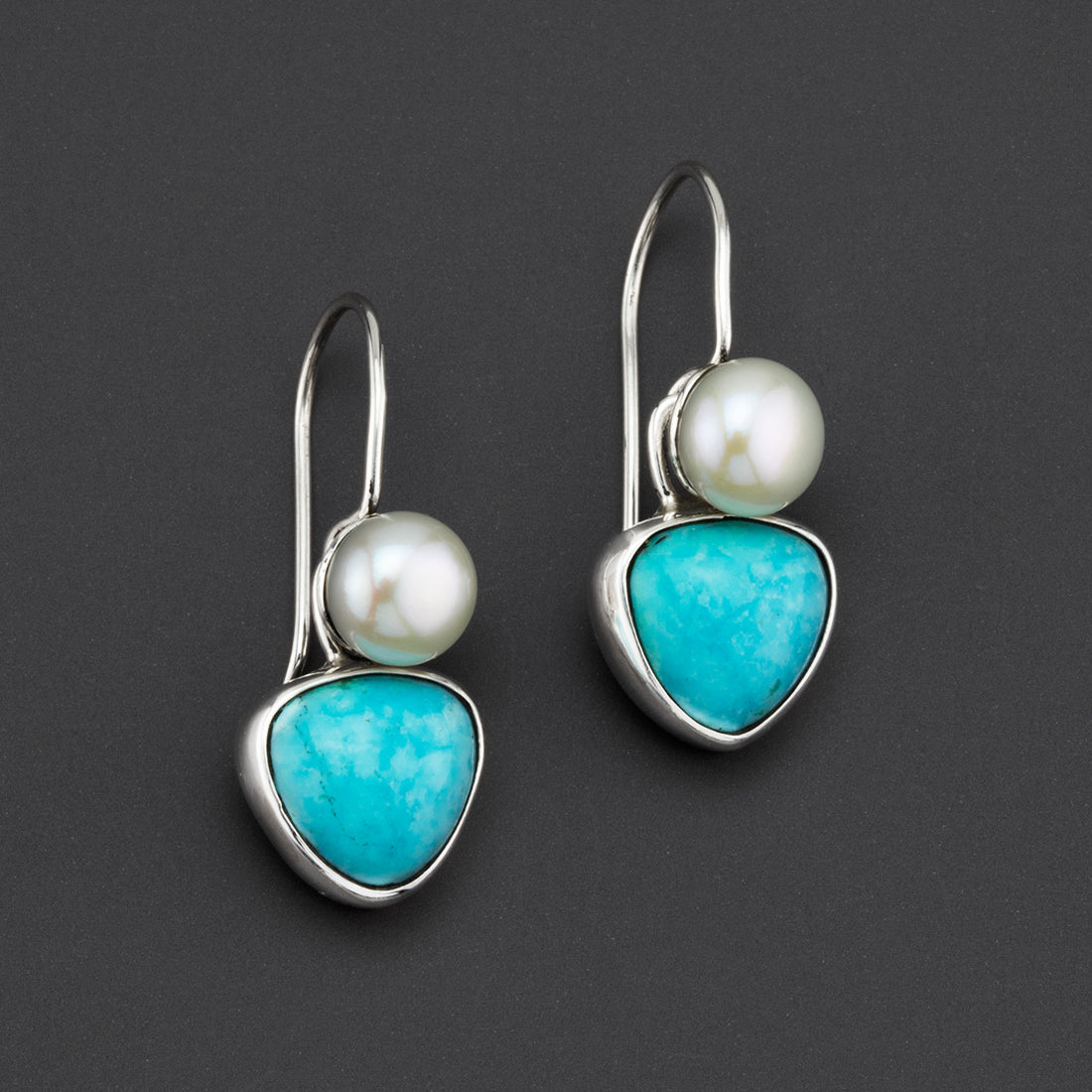 turquoise and pearl earrings