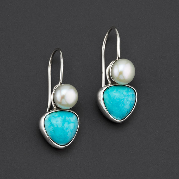◇Monday Edition◇ Gray HeartShaped Pearl Earrings turquoise-and-pearl-