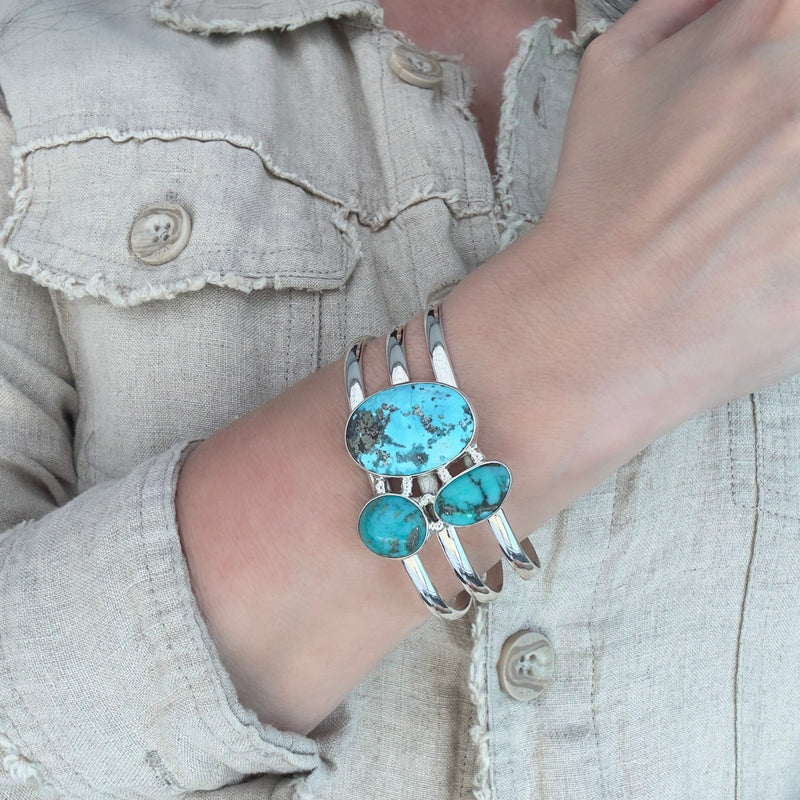 large turquoise cuff bracelet