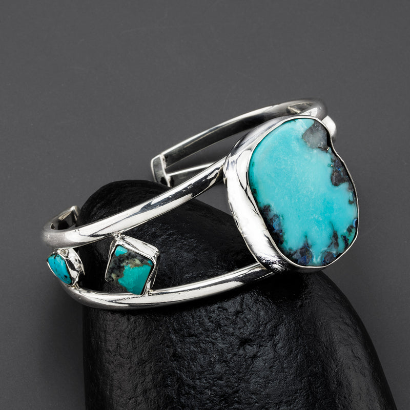 large turquoise stone cuff bracelet