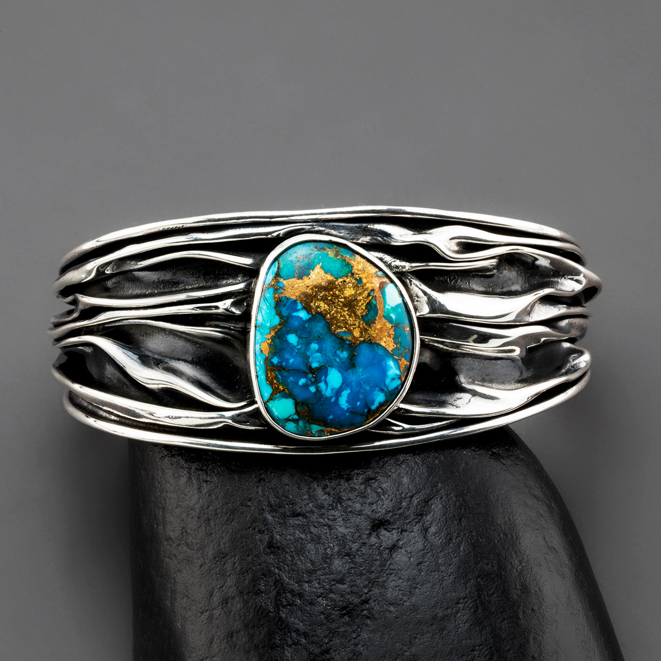 turquoise handcrafted sterling silver cuff bracelet