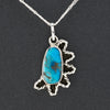 Large Turquoise Wave Pendant Necklace