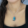 Large Turquoise Wave Pendant Necklace