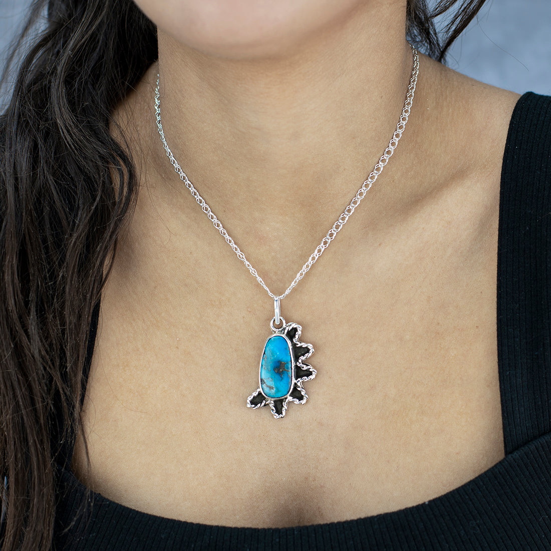 Desert Bloom Turquoise Pendant