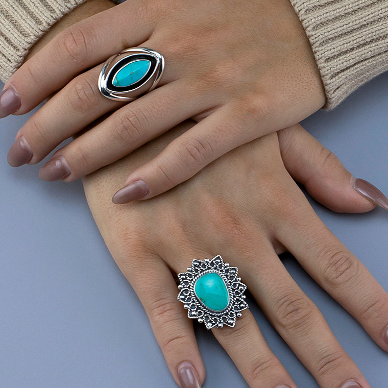 Spirit Stone Silver and Turquoise Ring