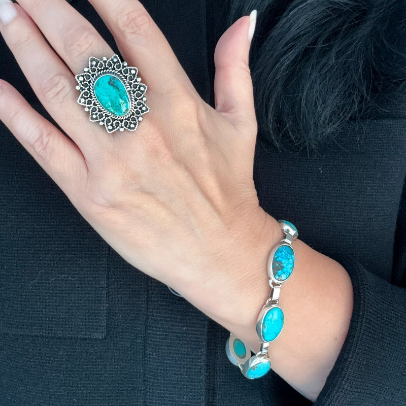 turquoise filigree ring