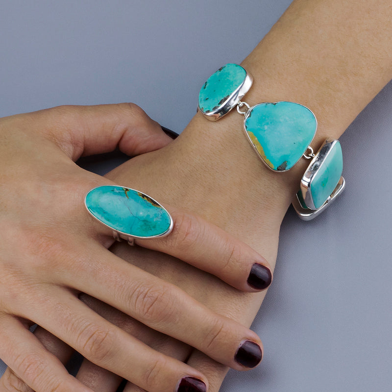 sierra sky long turquoise ring