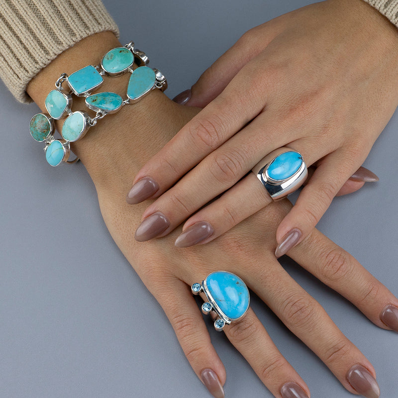 ocean queen chunky turquoise ring