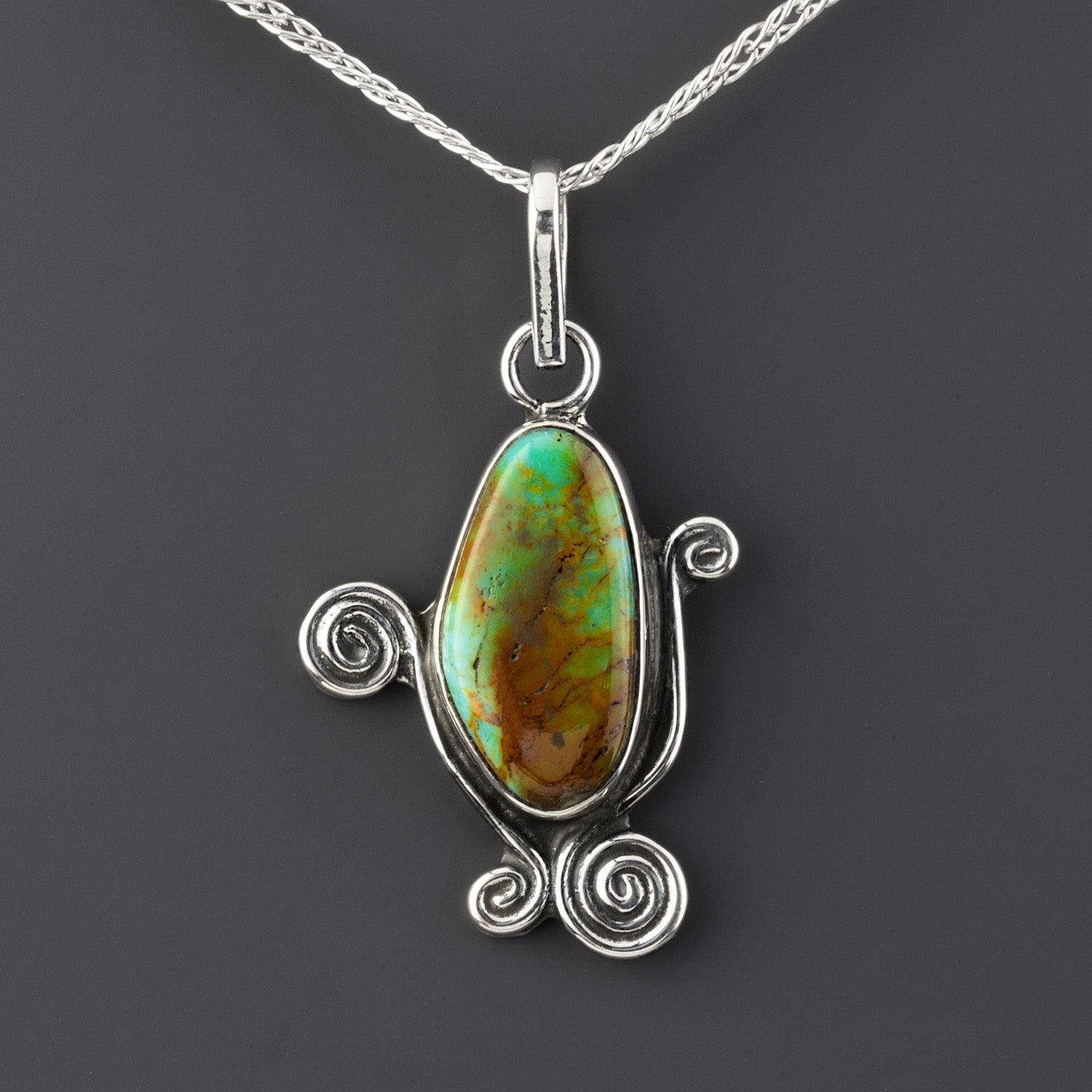 Sacred Spiral Handmade Turquoise Pendant