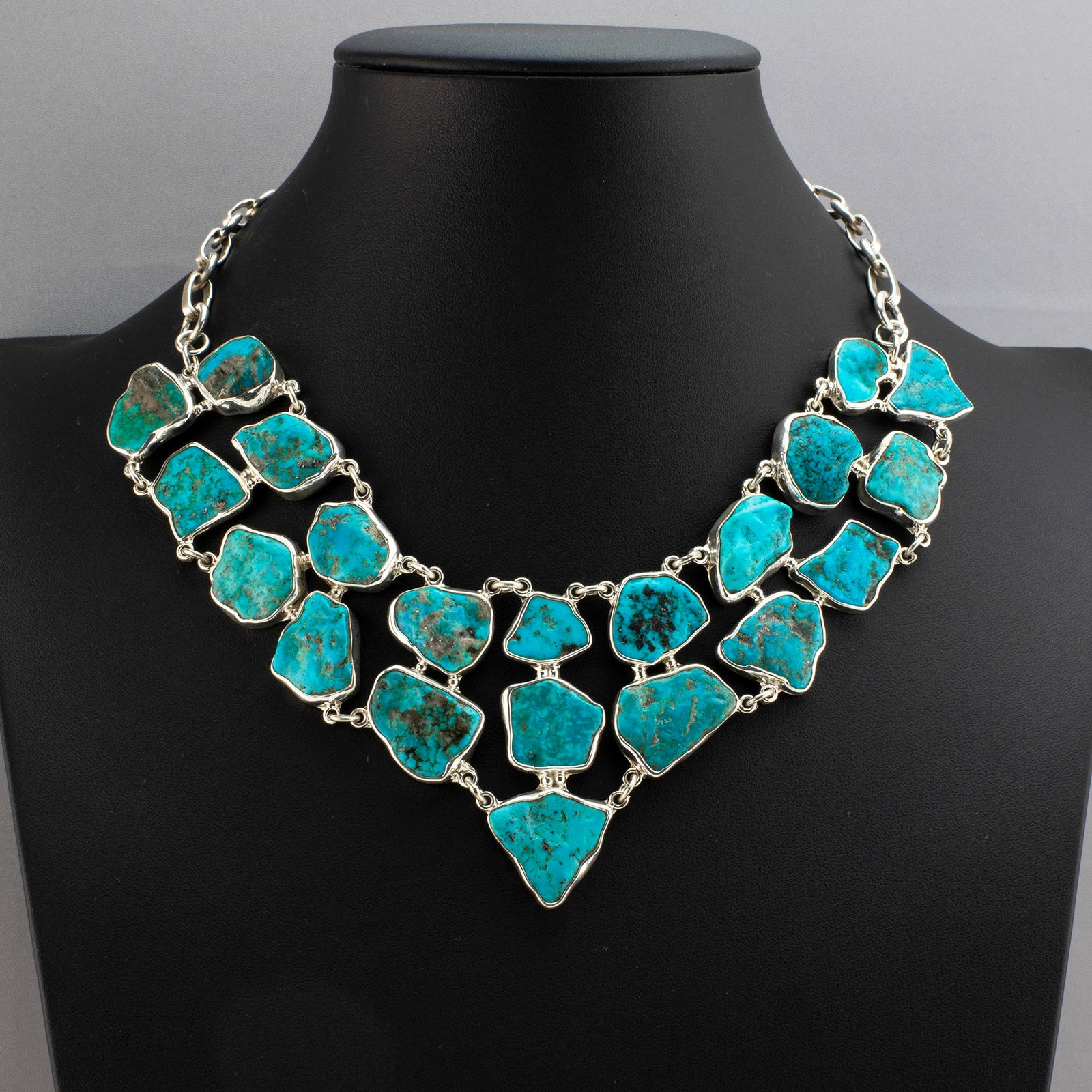 turquoise statement bib necklace