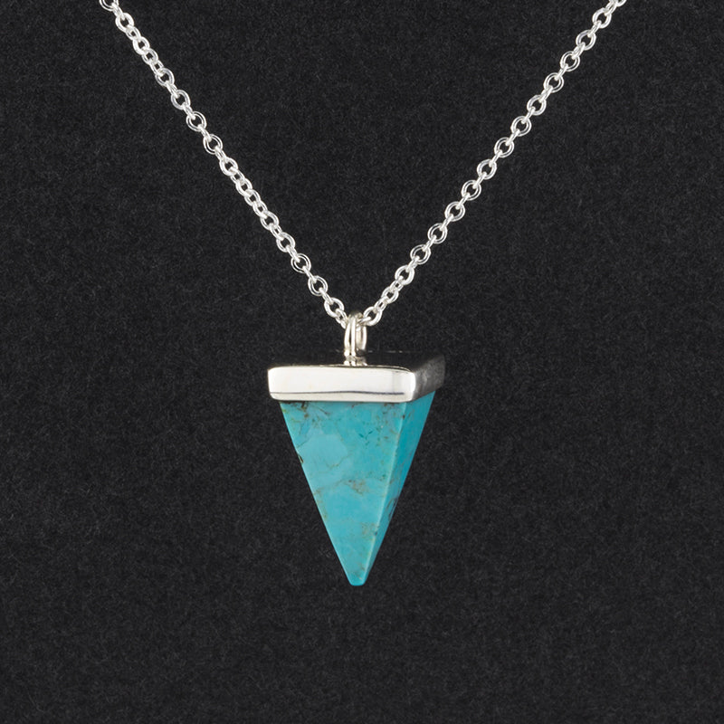turquoise triangle pendulum pendant-necklace