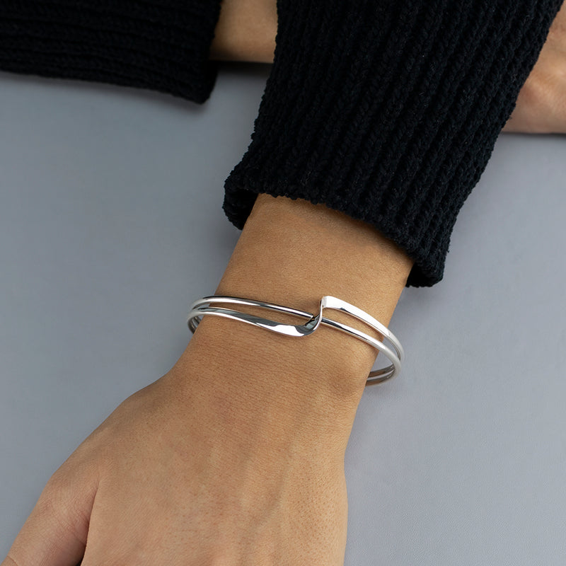 sterling silver twist cuff bracelet